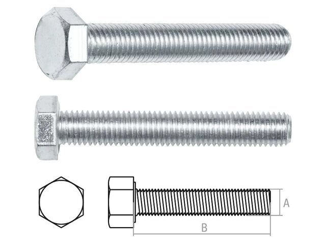 Болт М16х200 мм шестигр., цинк, кл. пр. 5.8, DIN 933 (10 шт в карт. уп.) STARFIX от компании ИнструментМастер - Магазин строительной и садовой техники - фото 1