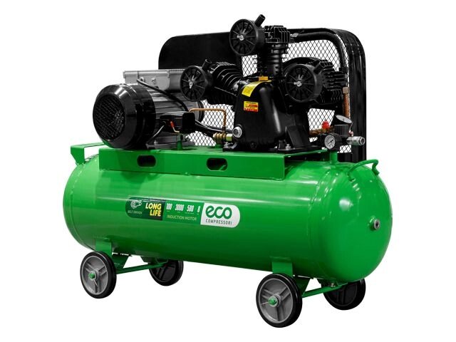 Компрессор ECO AE-1003-B70 ременной (580 л/мин, 8 атм, ременной, масляный, ресив. 100 л, 230 В, 3.00 кВт) от компании ИнструментМастер - Магазин строительной и садовой техники - фото 1