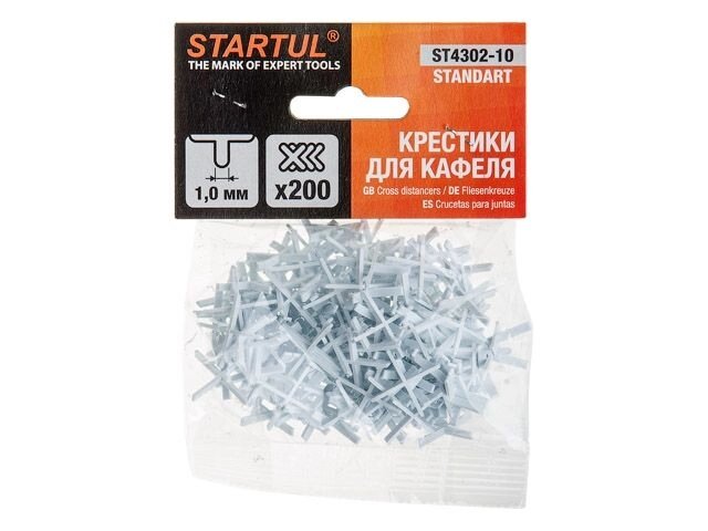 Крестики д/кафеля 1,0мм 200шт STARTUL STANDART (ST4302-10) от компании ИнструментМастер - Магазин строительной и садовой техники - фото 1