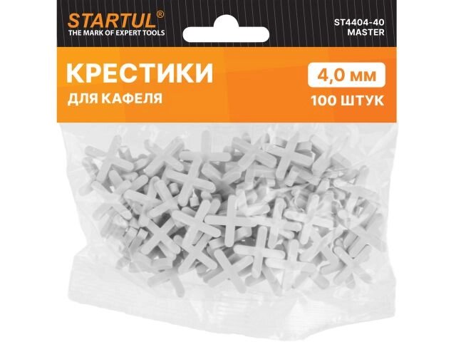 Крестики д/кафеля 4,0мм 100шт STARTUL MASTER (ST4404-40) (СВП) от компании ИнструментМастер - Магазин строительной и садовой техники - фото 1