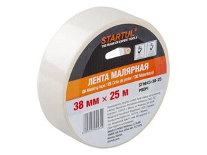 Лента малярная 38ммх25м startul PROFI (ST9043-38-25), белая