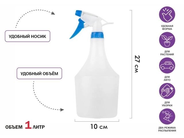 Опрыскиватель ручной 1л с пульверизатором, PERFECTO LINEA от компании ИнструментМастер - Магазин строительной и садовой техники - фото 1