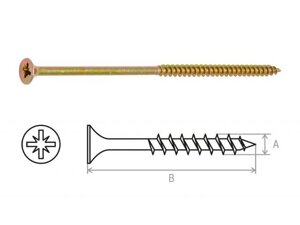 Шуруп универсальный 6.0х180 мм желтый цинк (5 кг) STARFIX