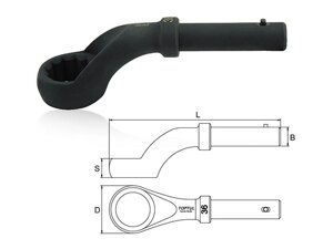 Ключ ударный накидной (угол 45гр) 36мм TOPTUL в Могилевской области от компании ИнструментМастер - Магазин строительной и садовой техники