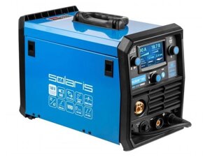 Полуавтомат сварочный Solaris ALUMIG-230DP SYNERGY (230В, MIG/SPOT/FLUX/MMA/TIG/PULSE/DP, синергетич. программы,