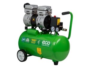 Компрессор ECO AE-25-OF1 безмасляный (140 л/мин, 8 атм, коаксиальный, безмасляный, ресив. 24 л, 220 В, 0,8 кВт)