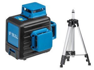 Нивелир лазерный линейный BULL LL 3401 c аккумулятором и штативом в кор. (проекция: 3 плоскости 360°, до 80 м, +/- 0.30