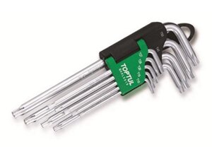 Набор ключей Torx T10-Т50 9шт с отверстием длинных TOPTUL