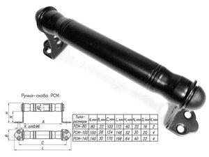 Ручка-скоба 140 мм металлическая, черн. мат. STARFIX