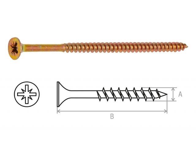 Шуруп универсальный 4.0х80 мм желтый цинк (5 кг) STARFIX от компании ИнструментМастер - Магазин строительной и садовой техники - фото 1