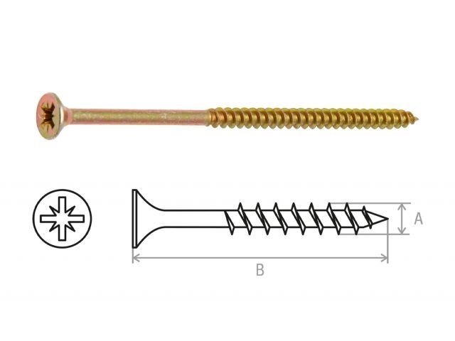 Шуруп универсальный 6.0х120 мм желтый цинк (5 кг) STARFIX от компании ИнструментМастер - Магазин строительной и садовой техники - фото 1