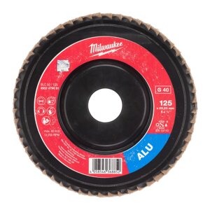 Лепестковый диск 125 мм зерно 40 Milwaukee ALUMINIUM 4932479091