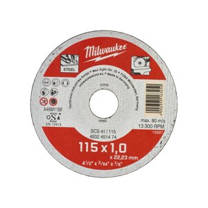 Отрезной диск по металлу 115х1х22,2 Milwaukee 4932451475 (200 шт)