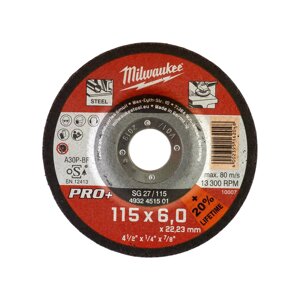 Шлифовальный диск по металлу 115х6х22,2 Milwaukee SG27 4932451501