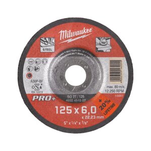 Шлифовальный диск по металлу 125х6х22,2 Milwaukee SG27 4932451502