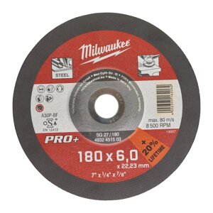 Шлифовальный диск по металлу 180х6х22,2 Milwaukee SG27 4932451503