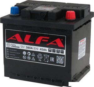 Автомобильный аккумулятор ALFA Standard 45 R+45 А·ч)