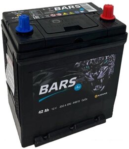 Автомобильный аккумулятор BARS Asia 42 JR+ тонкие клеммы с бортом (42 А·ч)