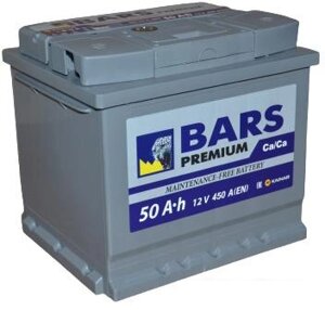 Автомобильный аккумулятор BARS Premium 50 R+50 А·ч)
