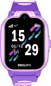 Детские умные часы Philips W6610 (розовый/фиолетовый)