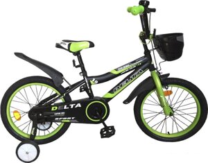 Детский велосипед Delta Sport 18 (черный/зеленый, 2019)
