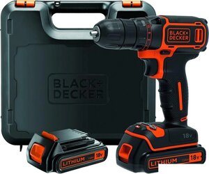 Дрель-шуруповерт Black & Decker BDCDC18KB (с 2-мя АКБ и кейсом)