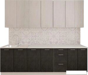 Готовая кухня Артём-Мебель Эльза СН-114 без стекла МДФ 2.6м (бетон белый/бетон серый)
