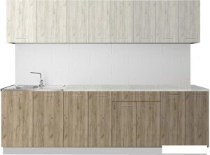 Готовая кухня Артём-Мебель Лана СН-113 без стекла 2.6 (дуб крафт белый/дуб крафт серый)