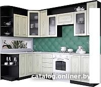 Готовая кухня Артём-Мебель Виола СН-114 со стеклом МДФ 1.5x2.6 левая (жемчуг текстурный)