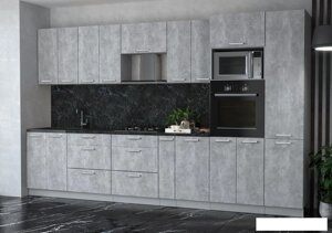 Готовая кухня Интерлиния Мила Лайт 3.6 ВТ (бетон/бетон/кастилло темный)