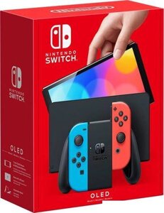 Игровая приставка Nintendo Switch OLED (черный, с неоновыми Joy-Con)