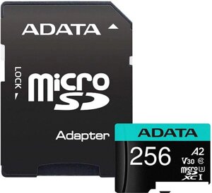 Карта памяти A-data premier pro AUSDX256GUI3v30SA2-RA1 microsdxc 256GB (с адаптером)