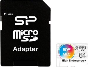 Карта памяти Silicon-Power High Endurance microSDXC SP064GBSTXIU3V10SP 64GB (с адаптером)
