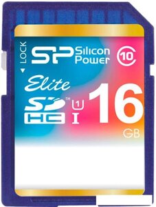 Карта памяти silicon-power SDHC elite UHS-1 (class 10) 16 GB (SP016gbsdhau1V10)