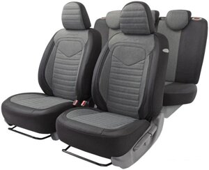 Комплект чехлов для сидений Autoprofi Linen LIN-1505 (черный/темно-серый)