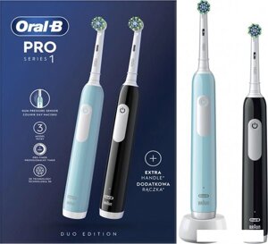 Комплект зубных щеток Oral-B Pro Series 1 D305.523.3H (2 шт, черный/бирюзовый)