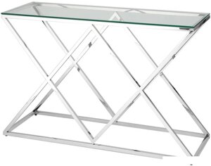 Консольный стол Stool Group Инсигния 120x40 ECST-026 (прозрачное стекло/сталь серебристый)