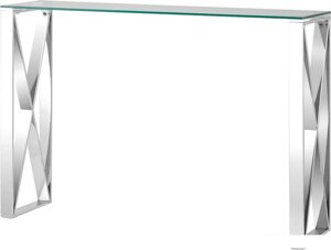 Консольный стол Stool Group Кросс 115x30 (стекло/сталь/серебристый)