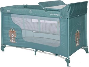 Манеж-кровать Lorelli Moonlight 2 Layers 2023 (арктический зеленый, индеец)