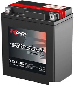 Мотоциклетный аккумулятор RDrive eXtremal Silver YTX7L-BS (6.3 А·ч)