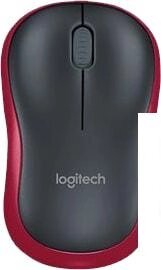 Мышь Logitech M185 (черный/красный)