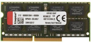 Оперативная память kingston valueram 8GB DDR3 sodimm PC3-12800 KVR16S11/8WP