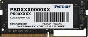Оперативная память patriot 8GB DDR4 sodimm PC4-21300 PSD48G266682S