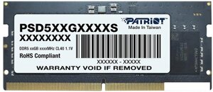 Оперативная память Patriot Signature Line 16ГБ DDR5 SODIMM 4800 МГц PSD516G480081S