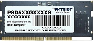 Оперативная память Patriot Signature Line 8ГБ DDR5 4800 МГц PSD58G480041S