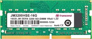 Оперативная память transcend jetram 16GB DDR4 sodimm PC4-25600 JM3200HSE-16G