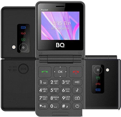 Кнопочный телефон BQ BQ-2456 Pocket (черный) - распродажа