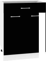 Шкаф напольный Кортекс-мебель Корнелия Лира НШ60р1ш без столешницы (черный)