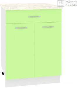 Шкаф напольный Кортекс-мебель Корнелия Лира НШ60р1ш (зеленый/мадрид)
