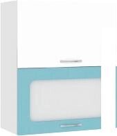 Шкаф навесной Кортекс-мебель Корнелия Мара ВШ60-2г1ст (белый/голубой)